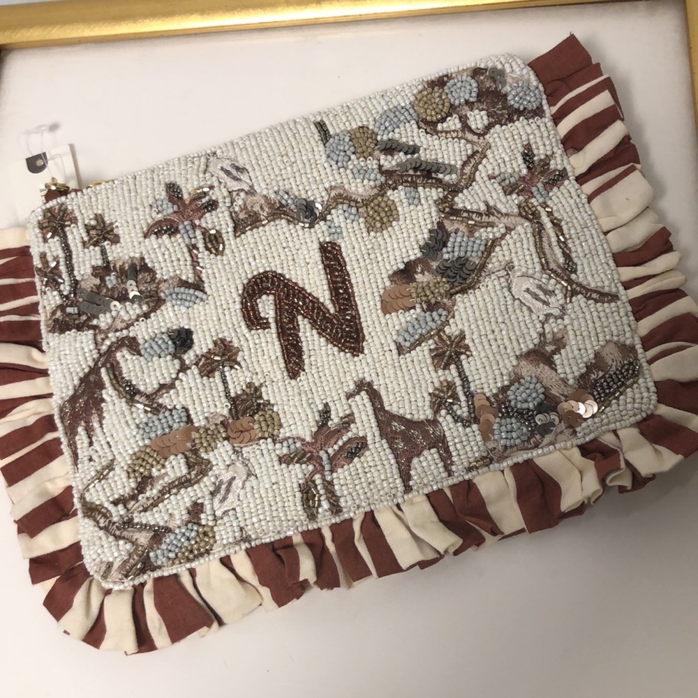 BEADED MONOGRAM CLUTCH - Picture 2 of 7